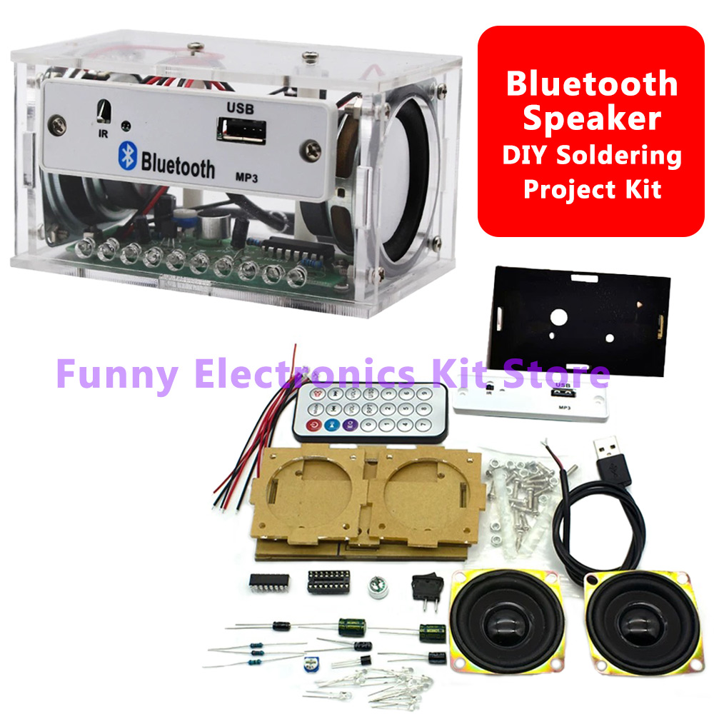 Diy Electronics Learning Kit - DIY Bluetooth Speaker Kit White Stereo