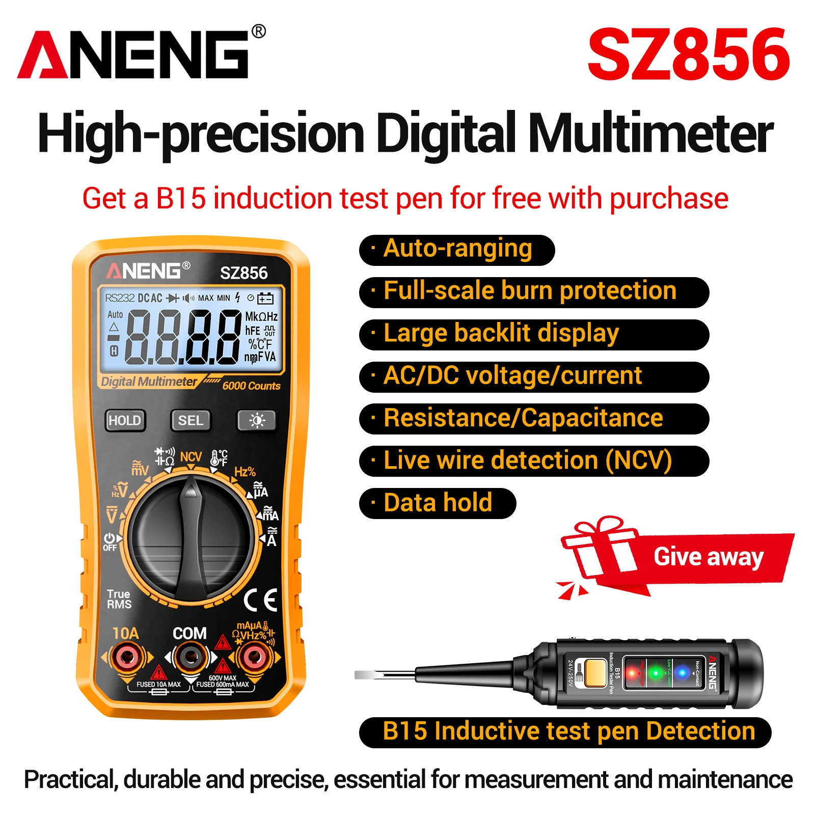 Diy Electronics Table - ANENG SZ856 intelligent multimeter electrician maintenance