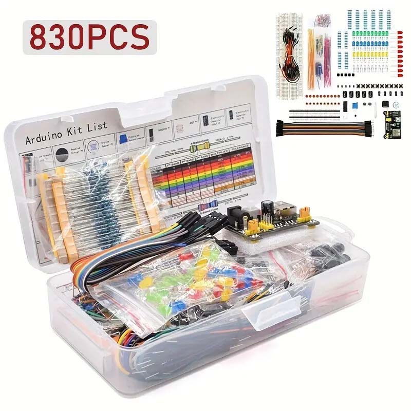 Diy Electronics Breadboard - 830Pcs/Box DIY Project Starter Kit For