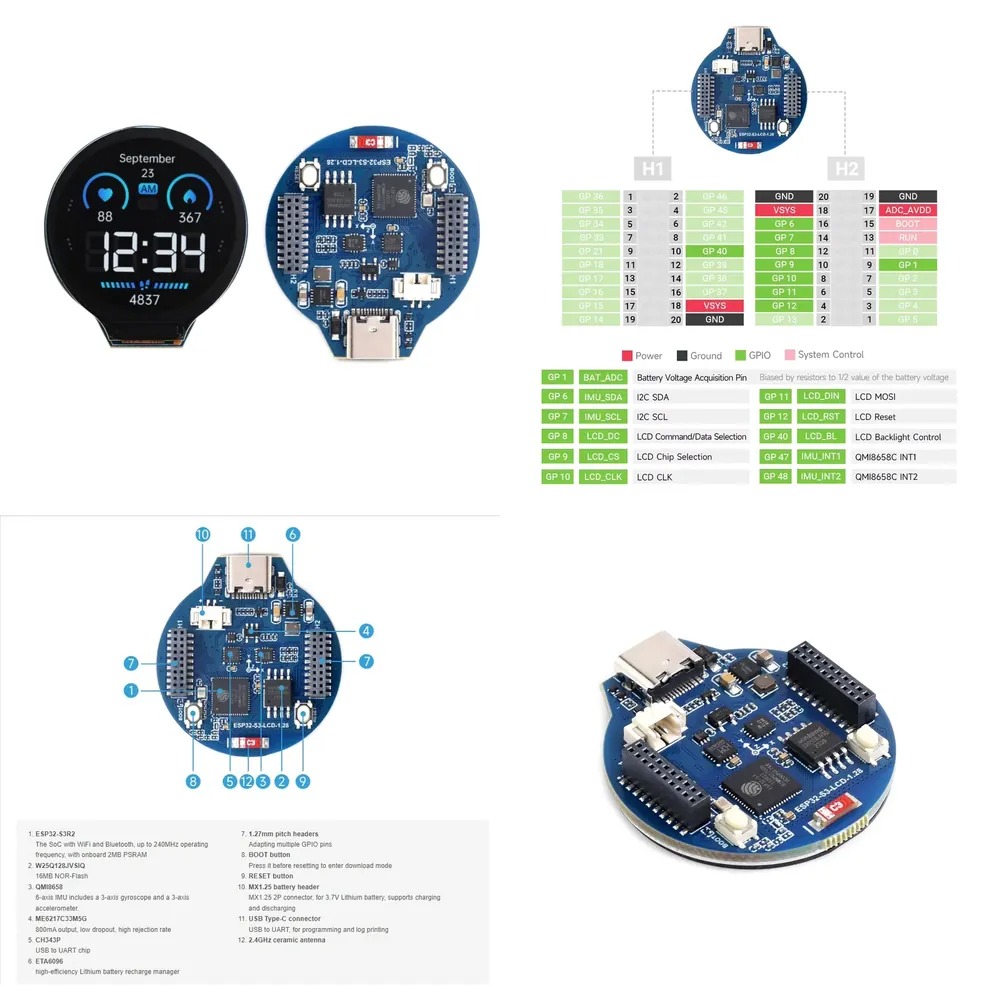 Esp32 Wifi Bluetooth - ESP32-S3 LCD development board 1.28 inch