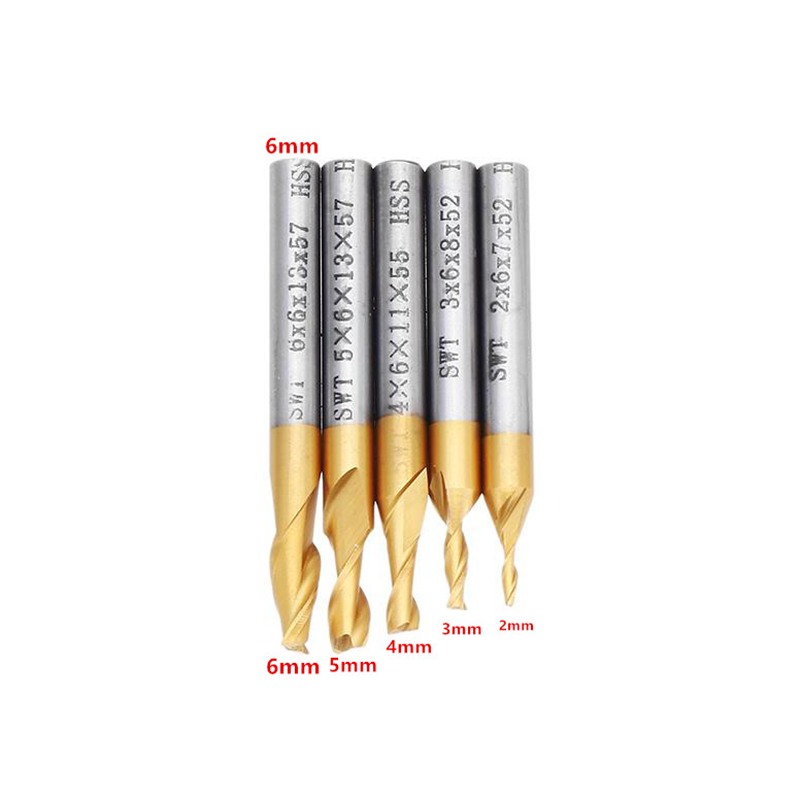 5Pcs 2 Flute End Milling Cutte - Diy Cnc Router Electronics 评论和价格