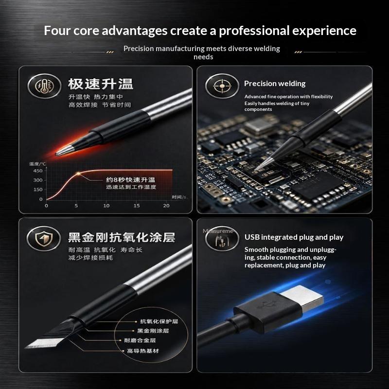 3Pcs 5V USB Soldering Iron Tip - Flux Pen Electronics 评论和价格