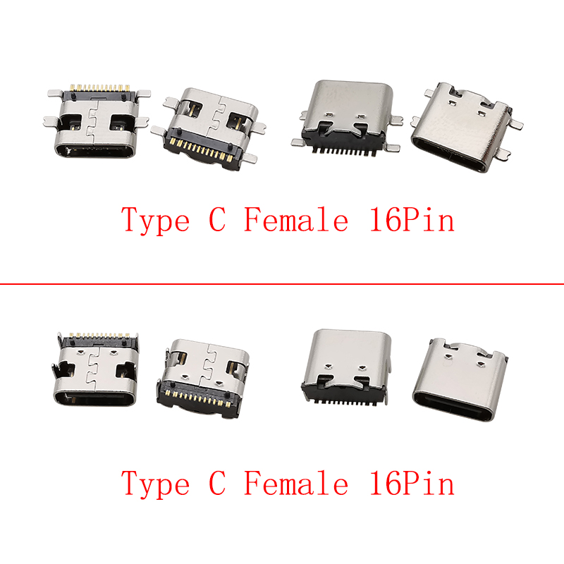 10Pcs USB Type C Female 16 Pin - Smd Solder Paste 评论和价格