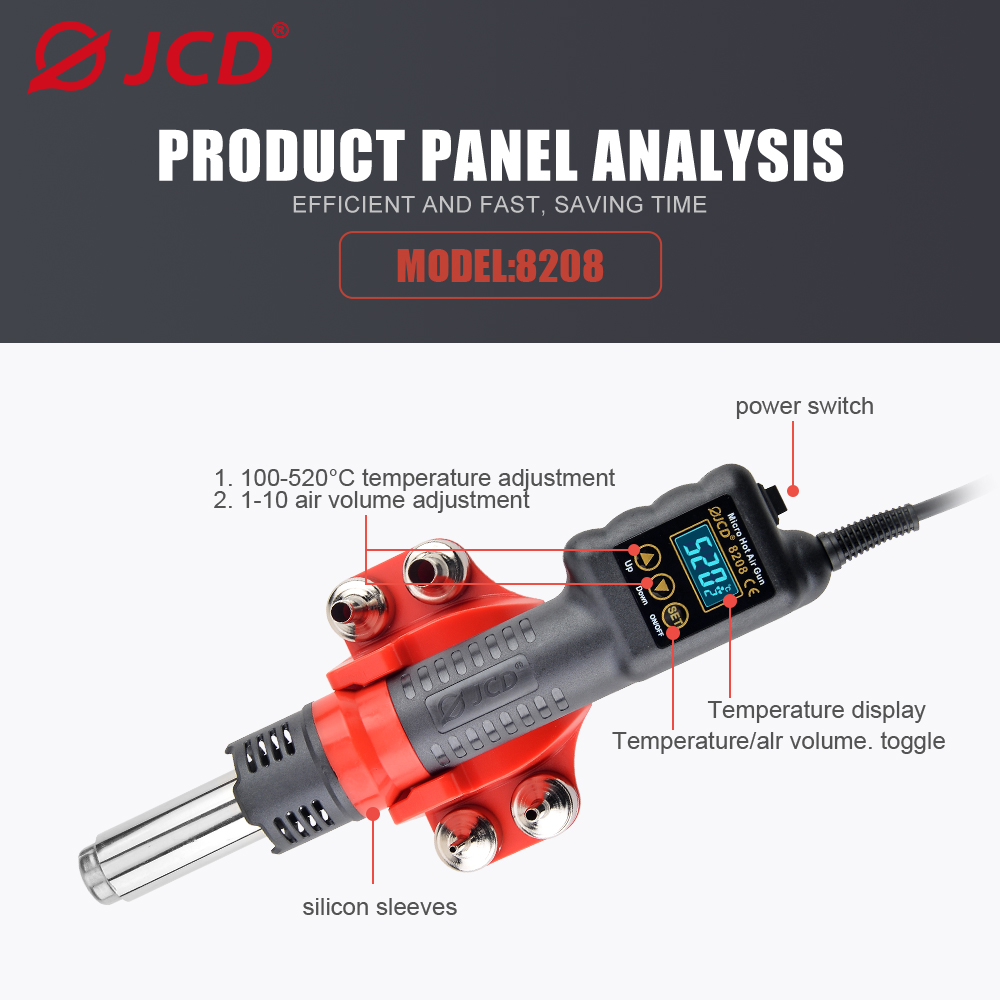 JCD 750W Micro Heat Gun Rework - Smd Solder Paste 评论和价格