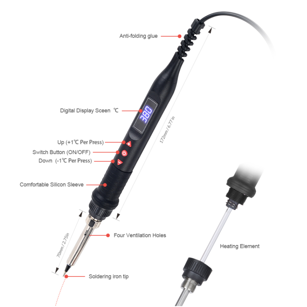 JCD 750W Micro Heat Gun Rework - Smd Solder Paste 评论和价格