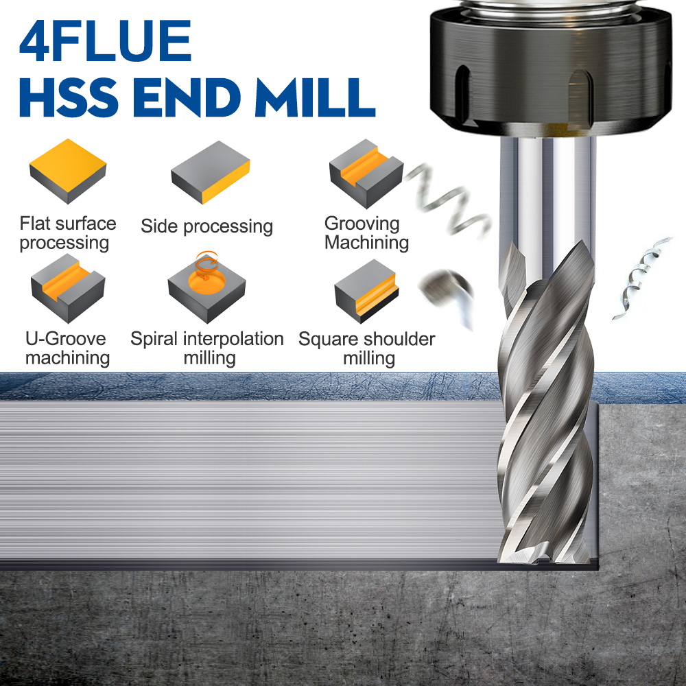 XCAN HSS Milling Cutter 4 Flut - Diy Cnc Router Electronics 评论和价格
