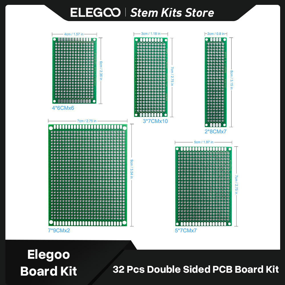 ELEGOO 32 Pcs Double Sided PCB - Pcb Etching Kit 评论和价格