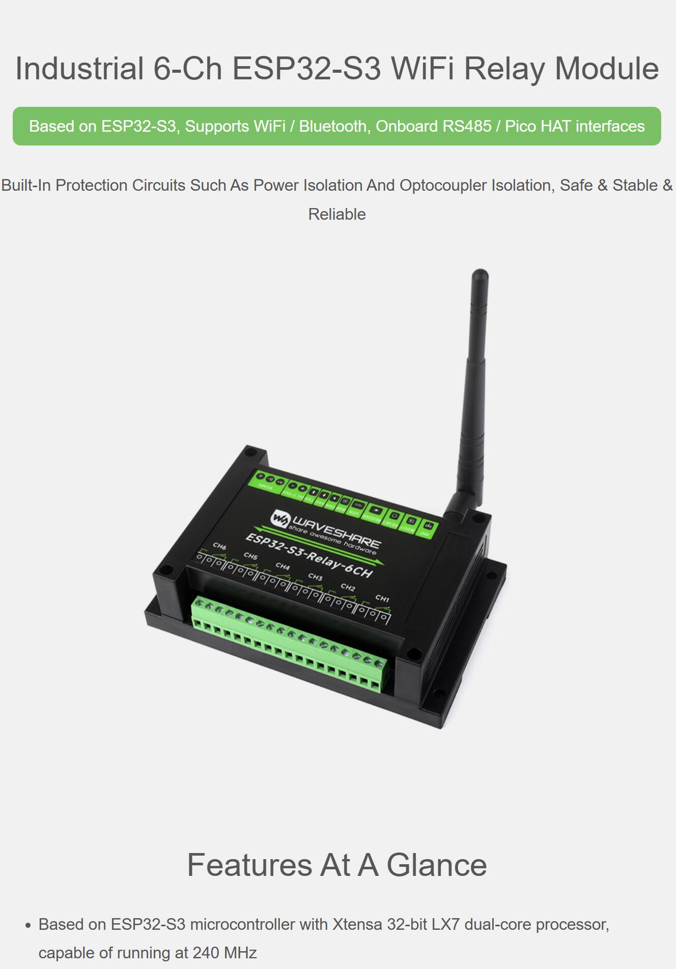 Industrial 6 relay Channel ESP - Esp32 Wifi Bluetooth 评论和价格