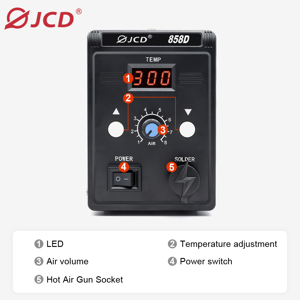 JCD Hot Air Gun 858D 700W BGA  - Smd Solder Paste 评论和价格