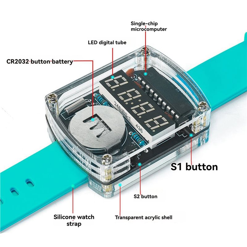 2X DIY Watch LED Watch Electro - Diy Electronics Learning Kit 评论和价格